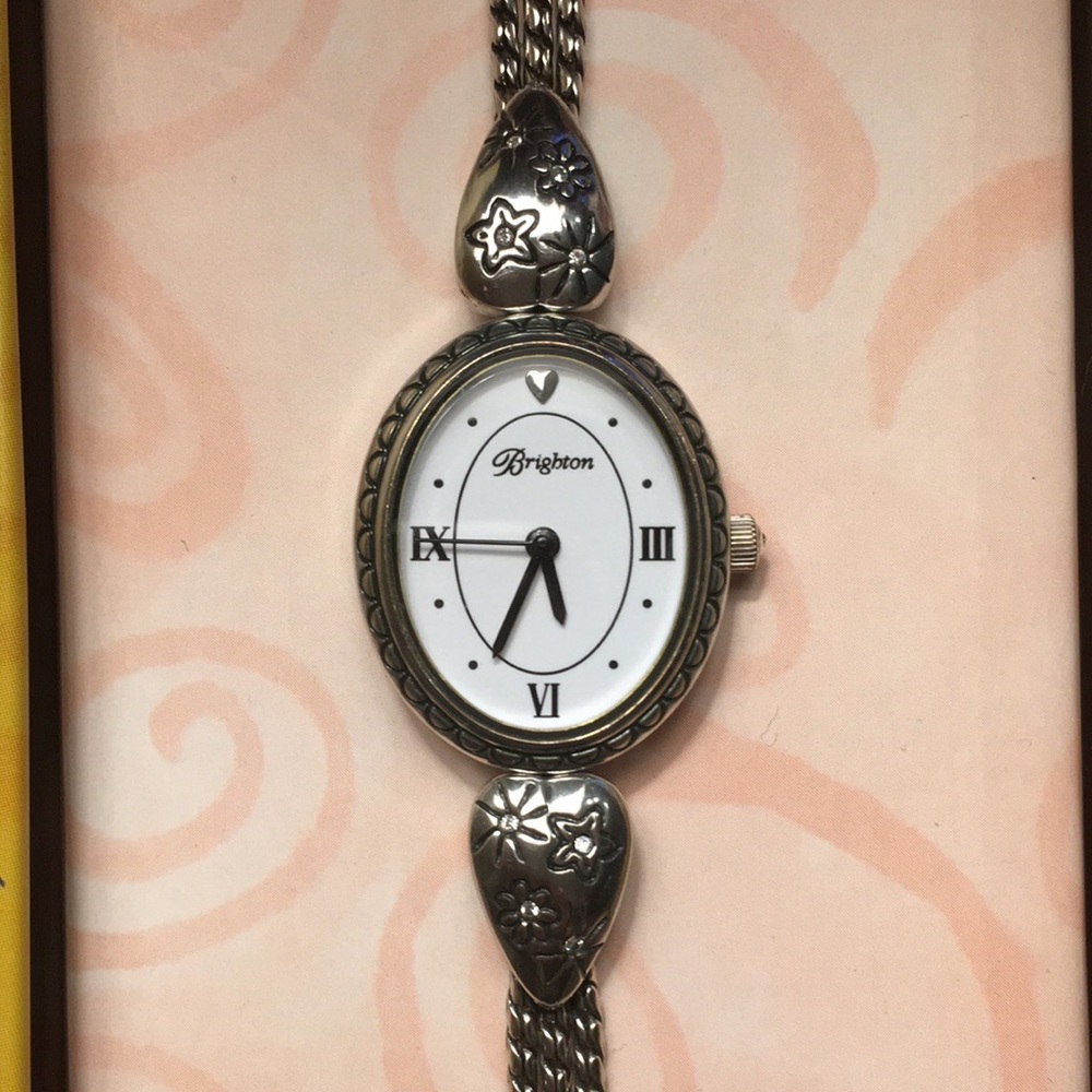 Retired! Brighton. New in box. Silver Brighton women’s watch with hearts